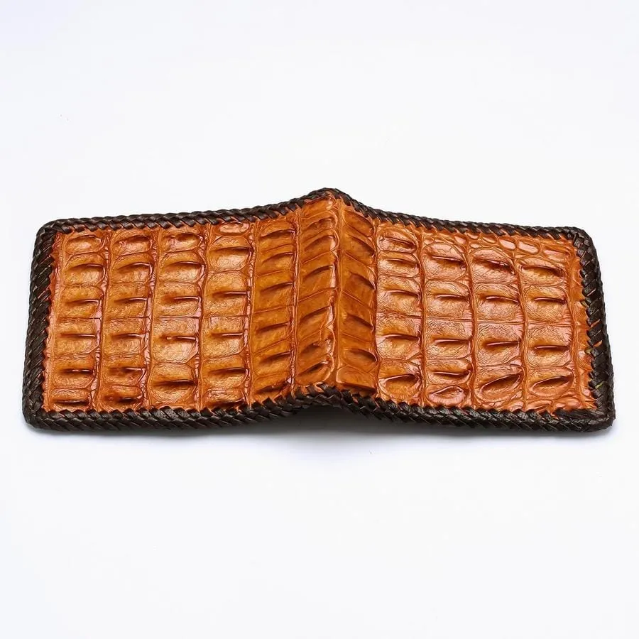 Light Brown Crocodile Backbone Wallet