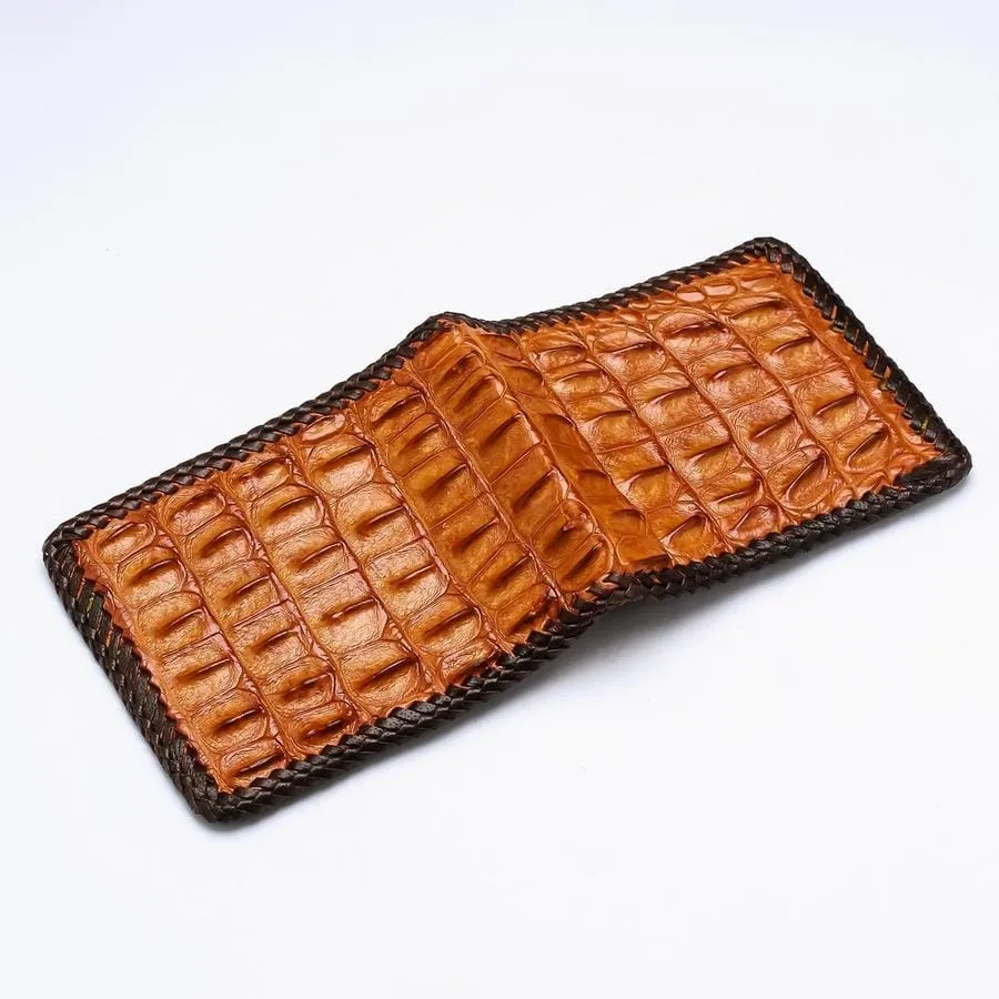 Light Brown Crocodile Backbone Wallet