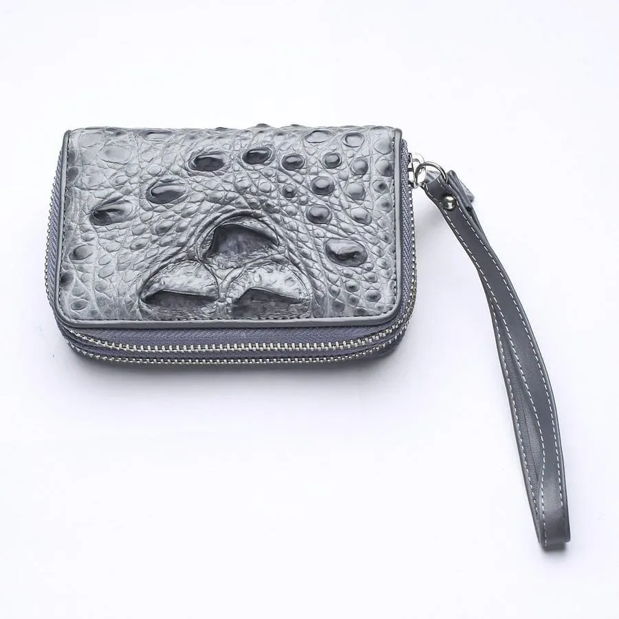 Light Gray Crocodile Backbone Skin Wallets