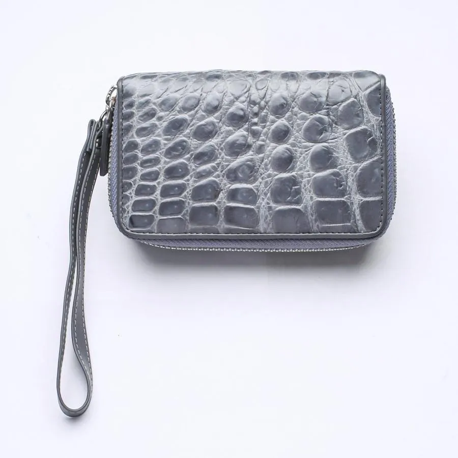 Light Gray Crocodile Backbone Skin Wallets