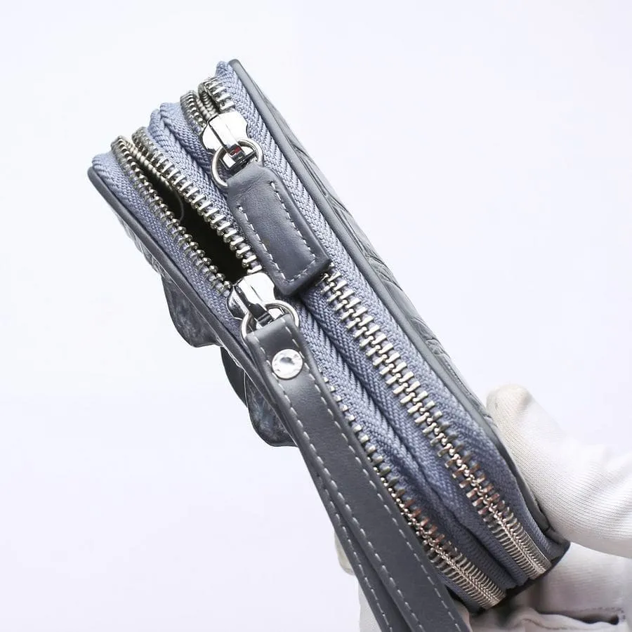 Light Gray Crocodile Backbone Skin Wallets