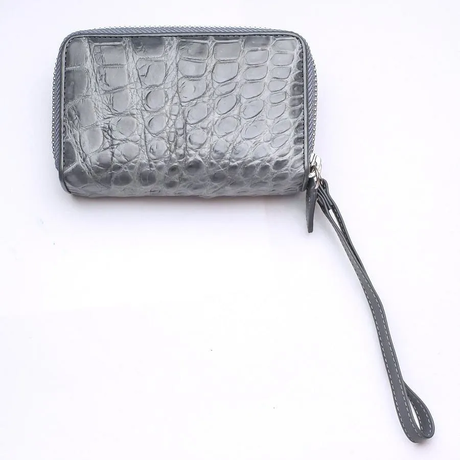 Light Gray Crocodile Backbone Skin Wallets