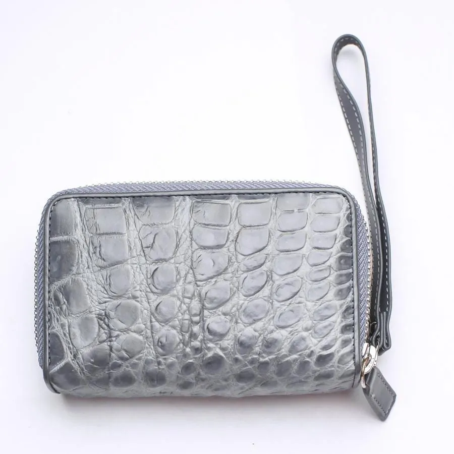 Light Gray Crocodile Backbone Skin Wallets