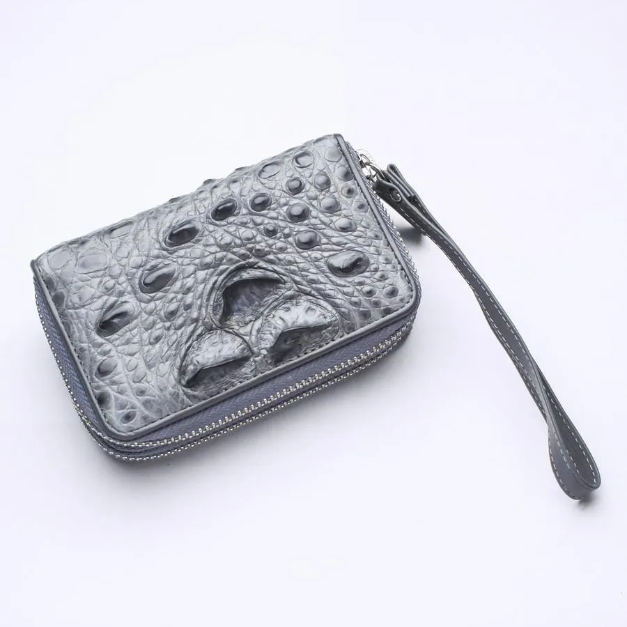 Light Gray Crocodile Backbone Skin Wallets