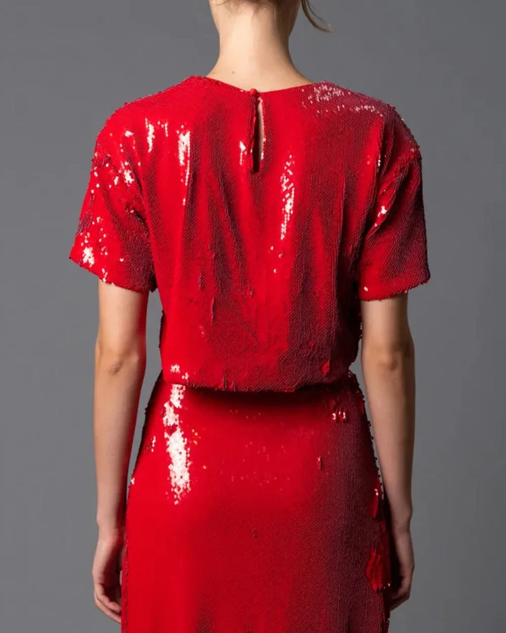 Lipstick Red Sequin Tee