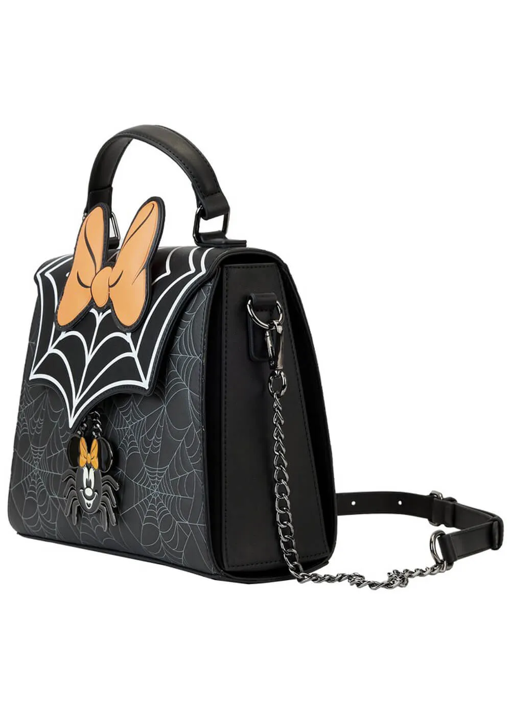 Loungefly Disney Minnie Mouse Spider Glow-in-the-Dark Crossbody Bag Black