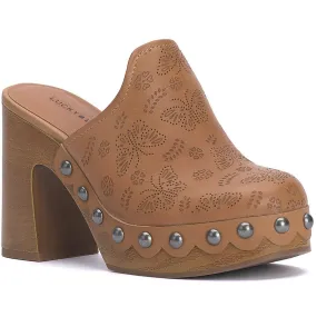 Lucky Brand Womens Immia Leather Studded Clogs