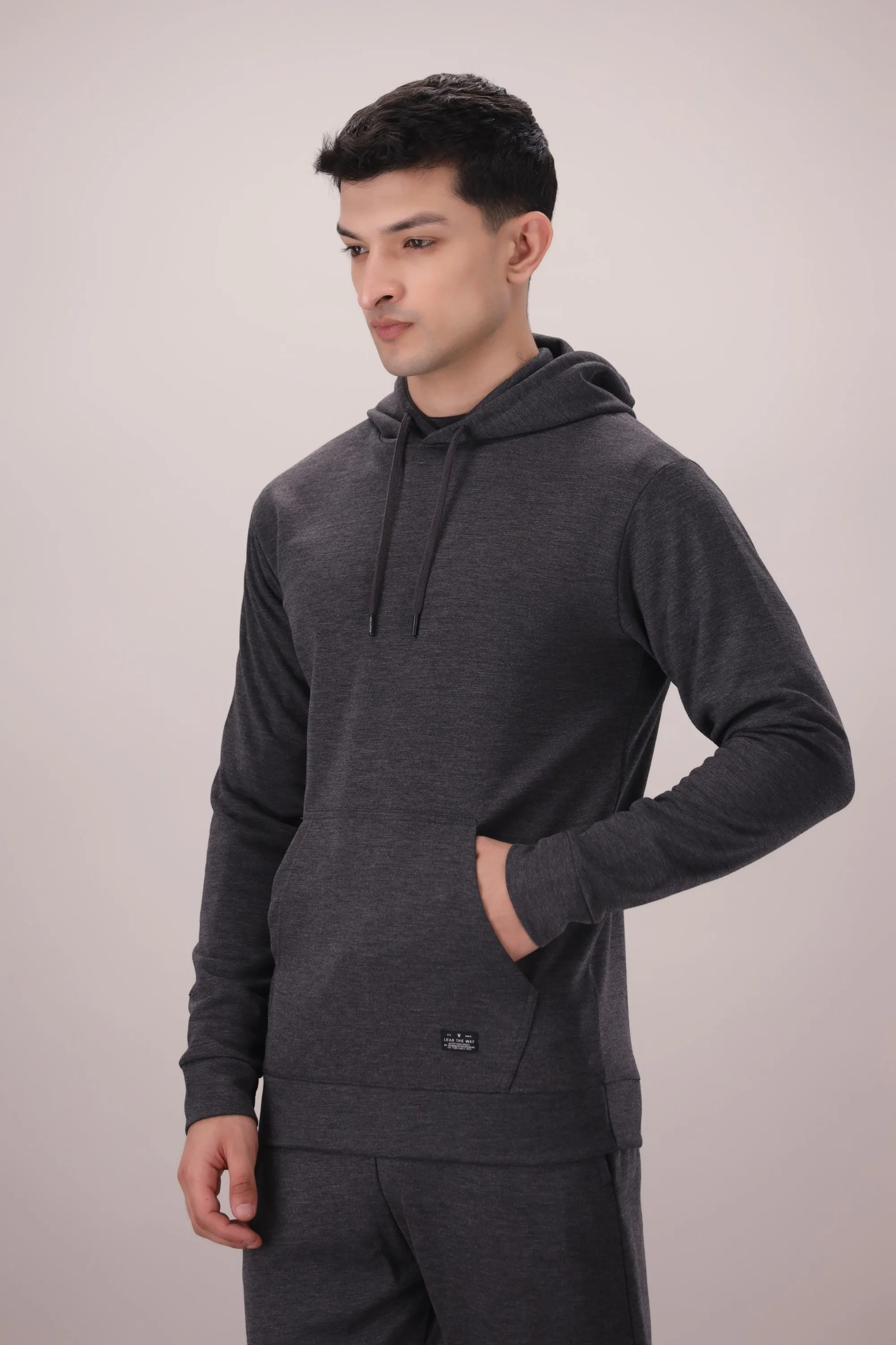 Luxe Stretch Black Hoodie