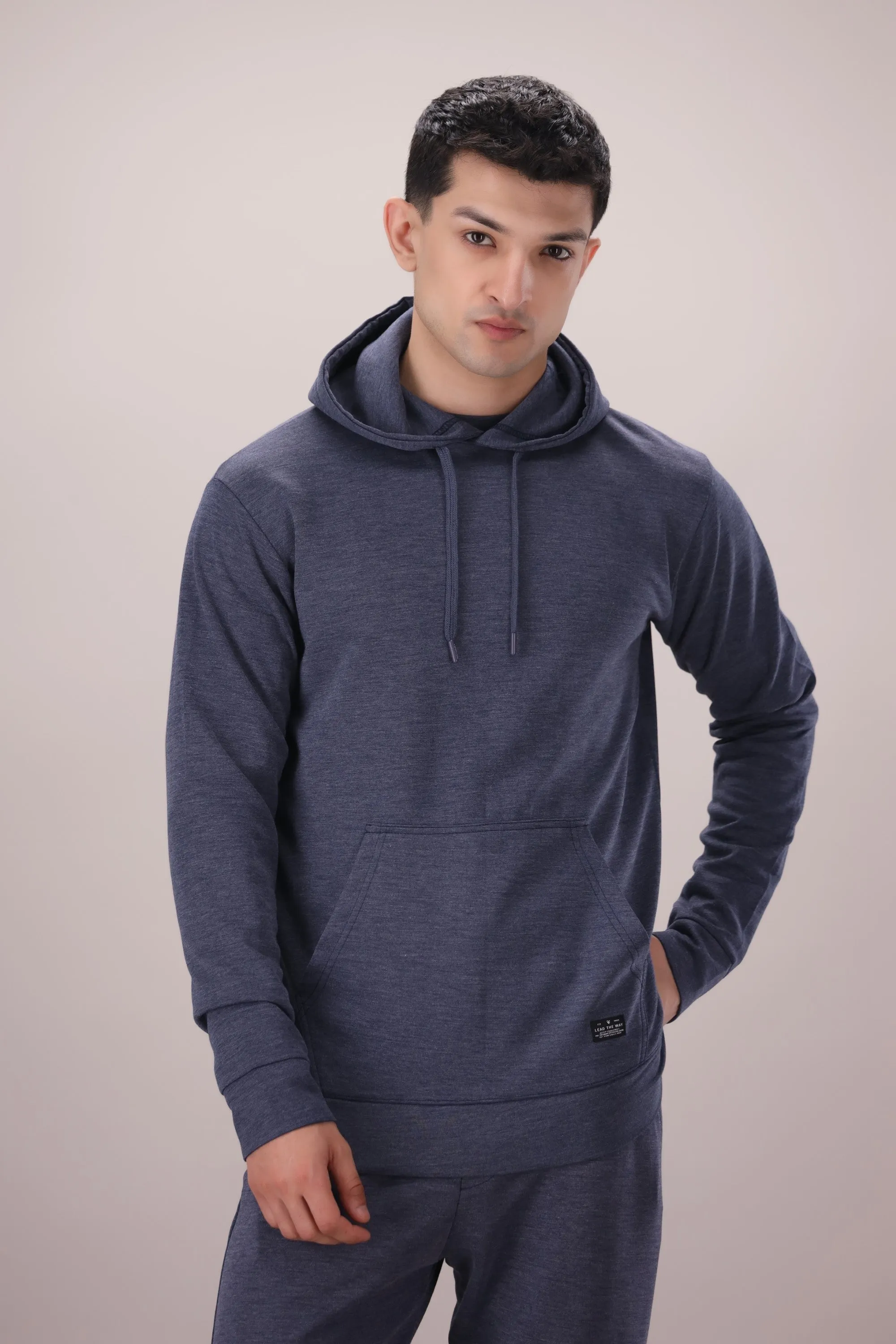 Luxe Stretch Navy Hoodie