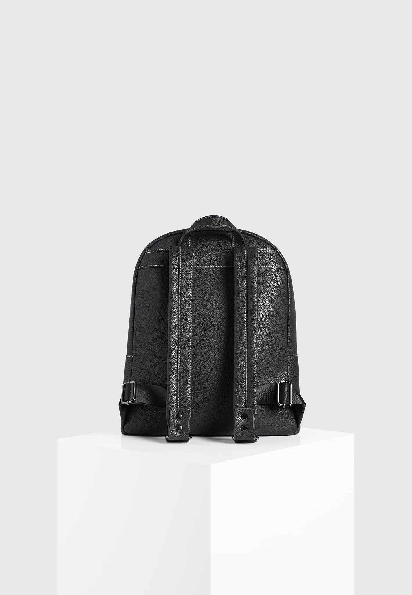 Lyon Suede Panel Backpack - Black