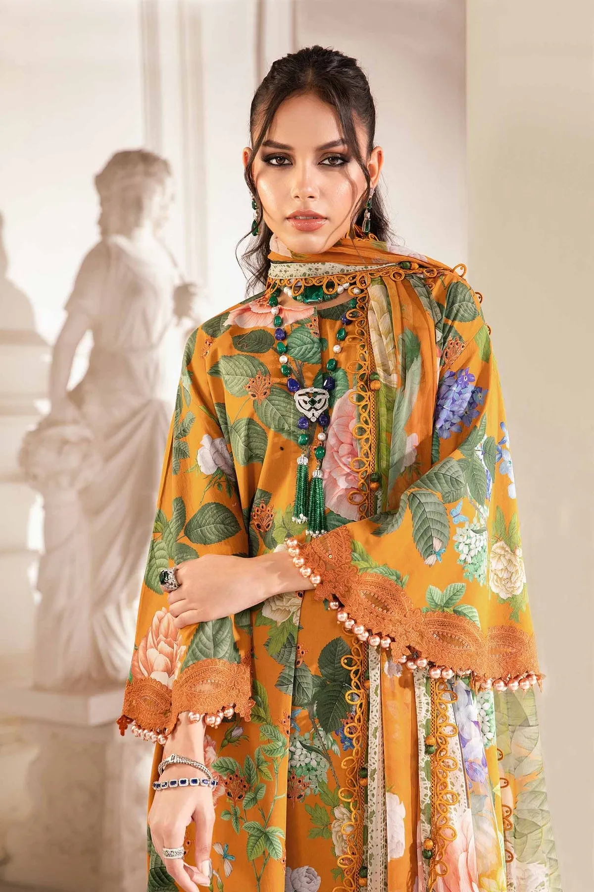 Maria.B MPrints Embroidered Lawn Unstitched 3Pc Suit MPT-2010-B