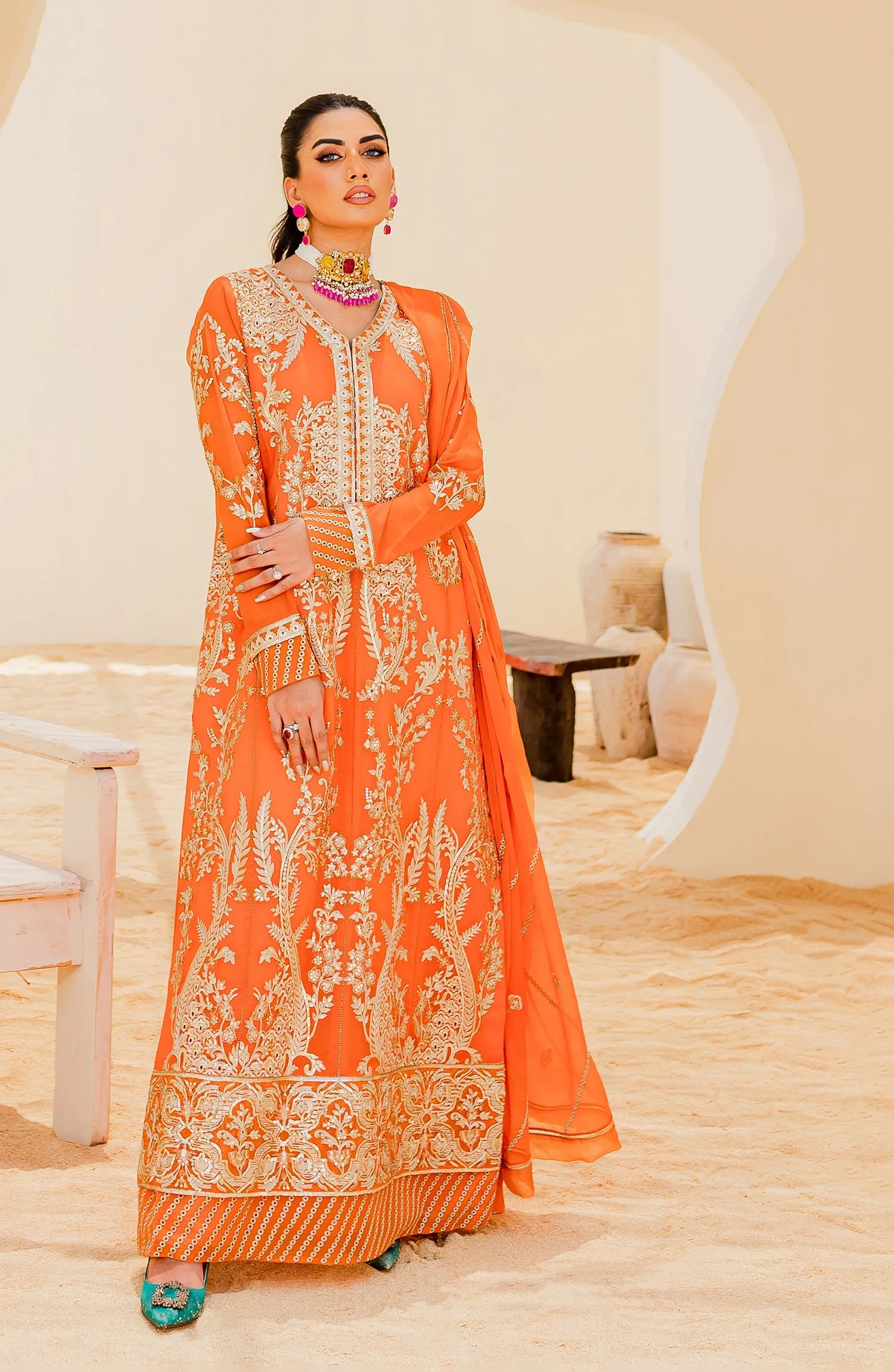 Maryum N Maria Sejal Embroidered Chiffon Unstitched 3Pc Suit QS23-506