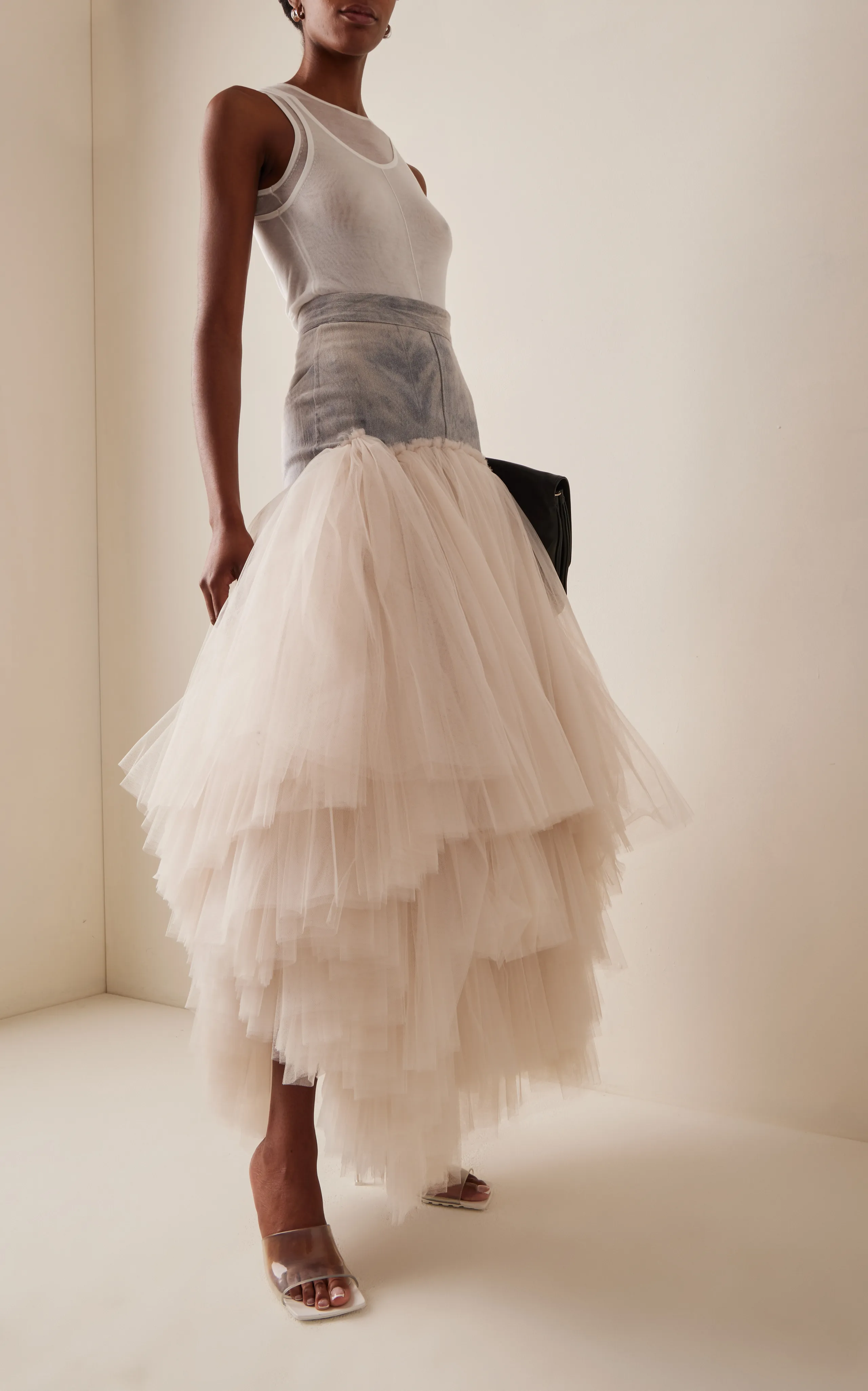 Maticevski Graceful Tiered Tulle Maxi Skirt