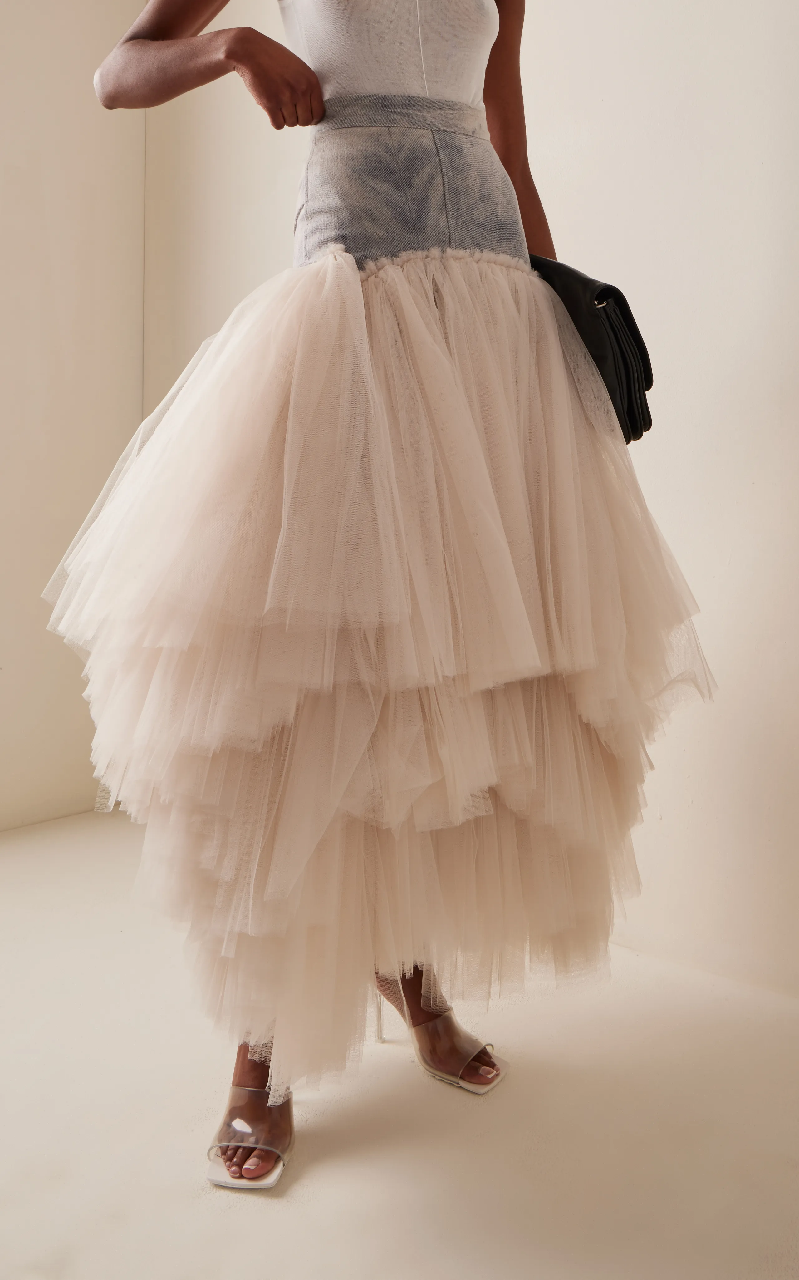 Maticevski Graceful Tiered Tulle Maxi Skirt