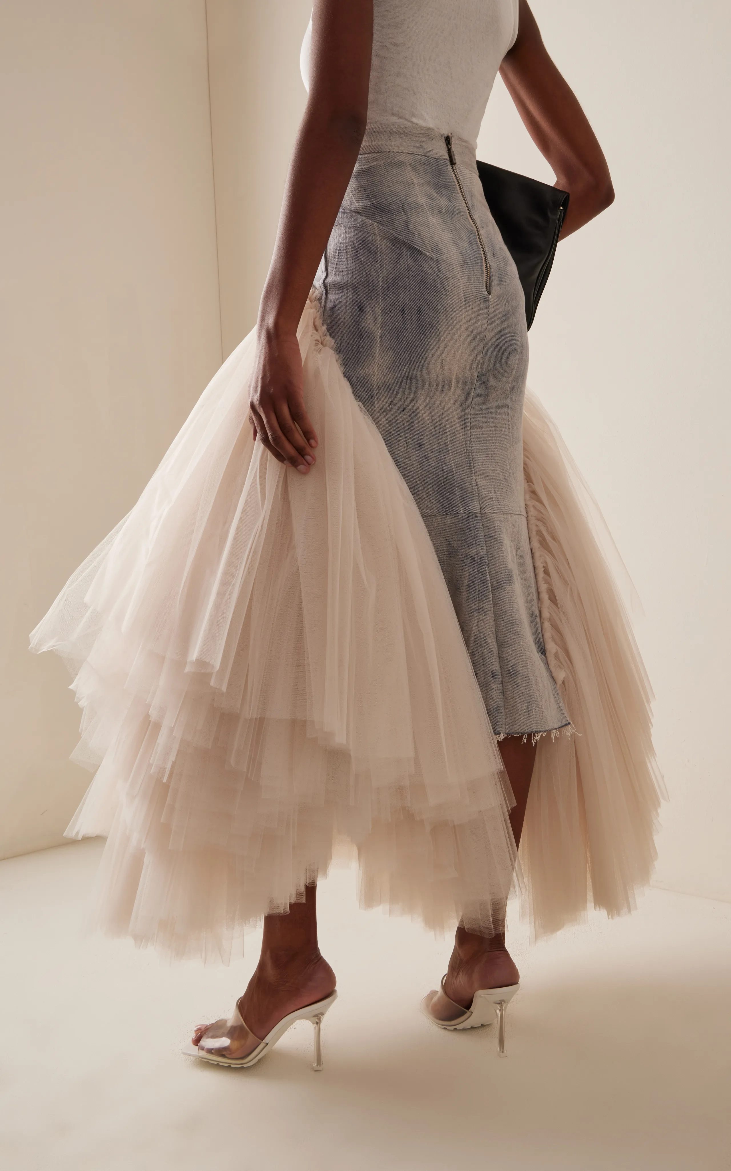 Maticevski Graceful Tiered Tulle Maxi Skirt