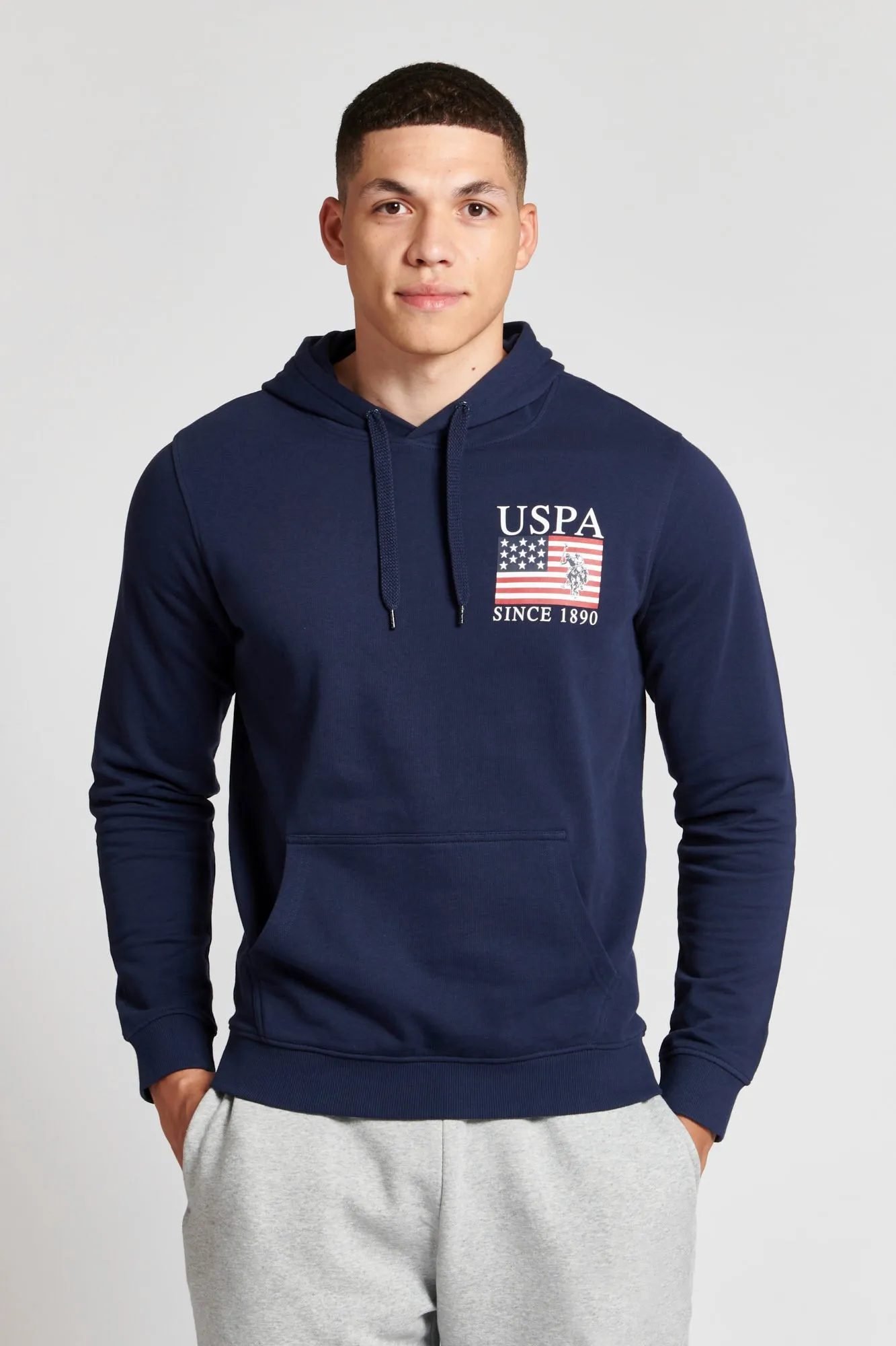 Mens Vintage 1890 Hoodie in Navy Blue