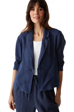 Michael Stars Pearson Linen Blazer
 in Nocturnal