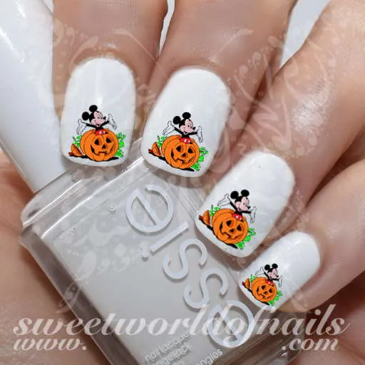 Mickey Pumpkin Nail Water Decals