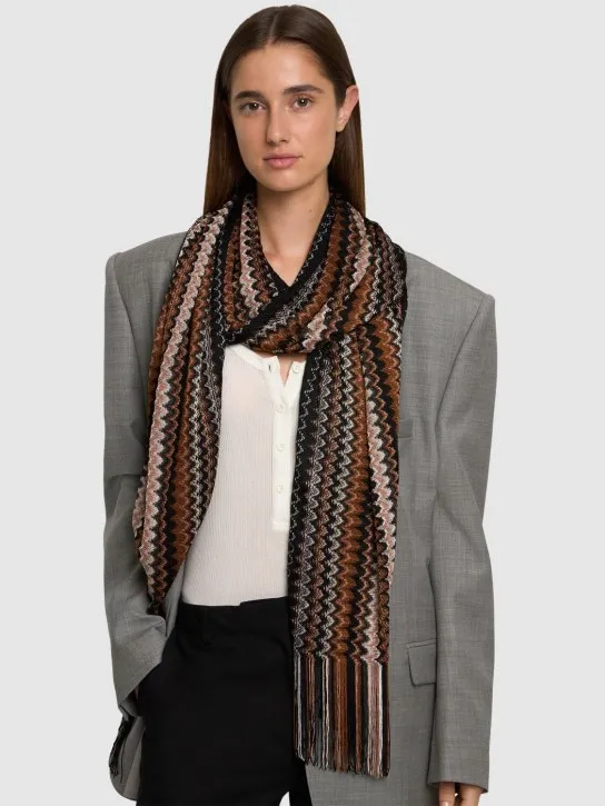 Missoni   Fringed viscose scarf 