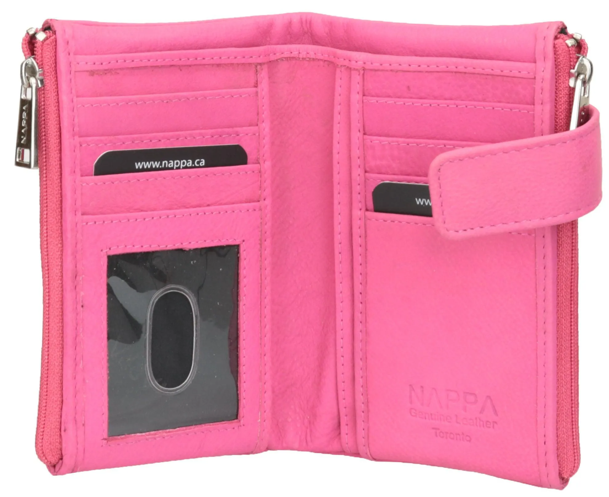 Nappa Mini Charlotte RFID Leather Wallet In New Pink