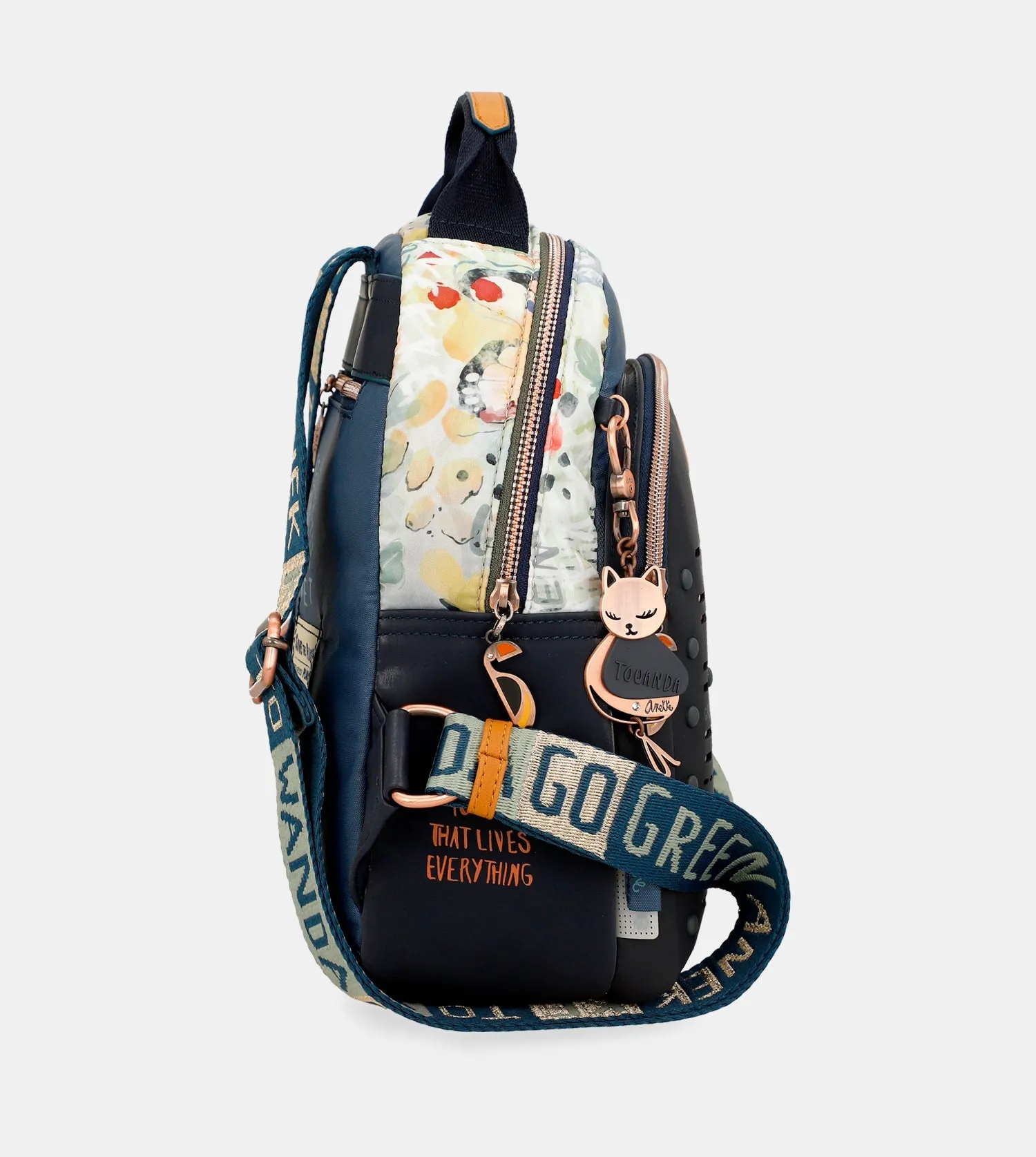 Nature Pachamama navy blue backpack for walking