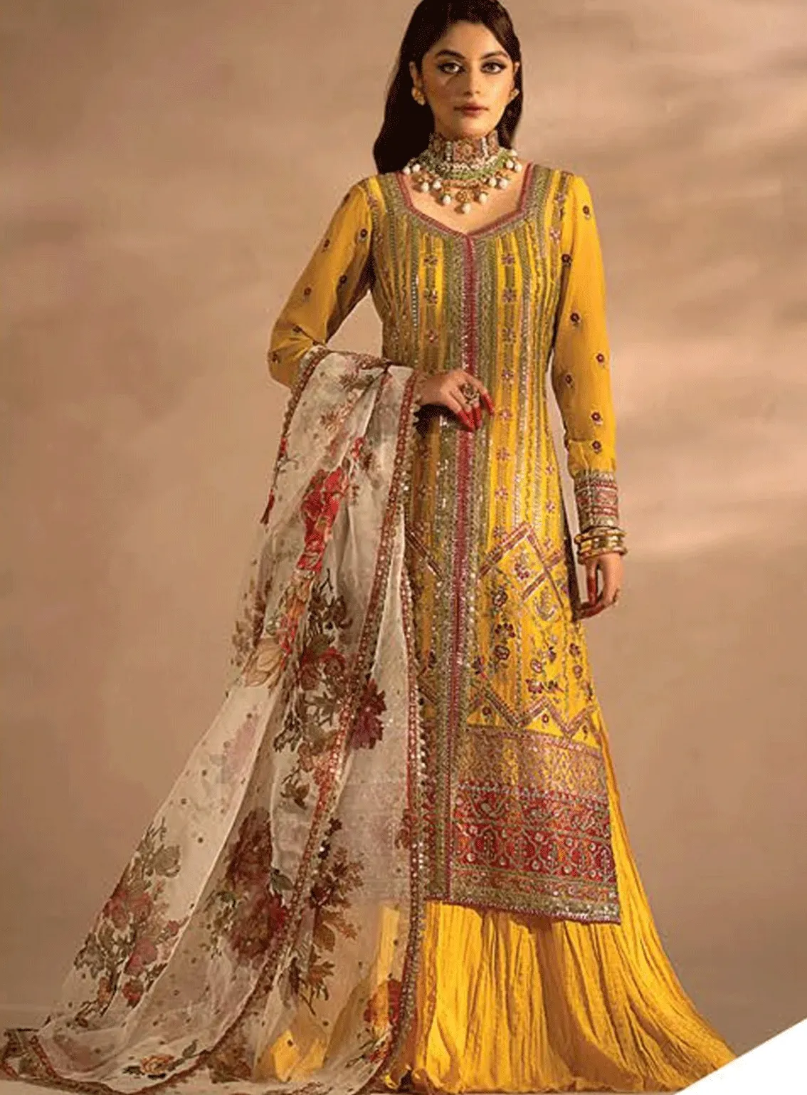 Nayab By Myeesha Embroidered Chiffon Unstitched 3 Piece Suit - MY23NF 05 PUKHRAJ