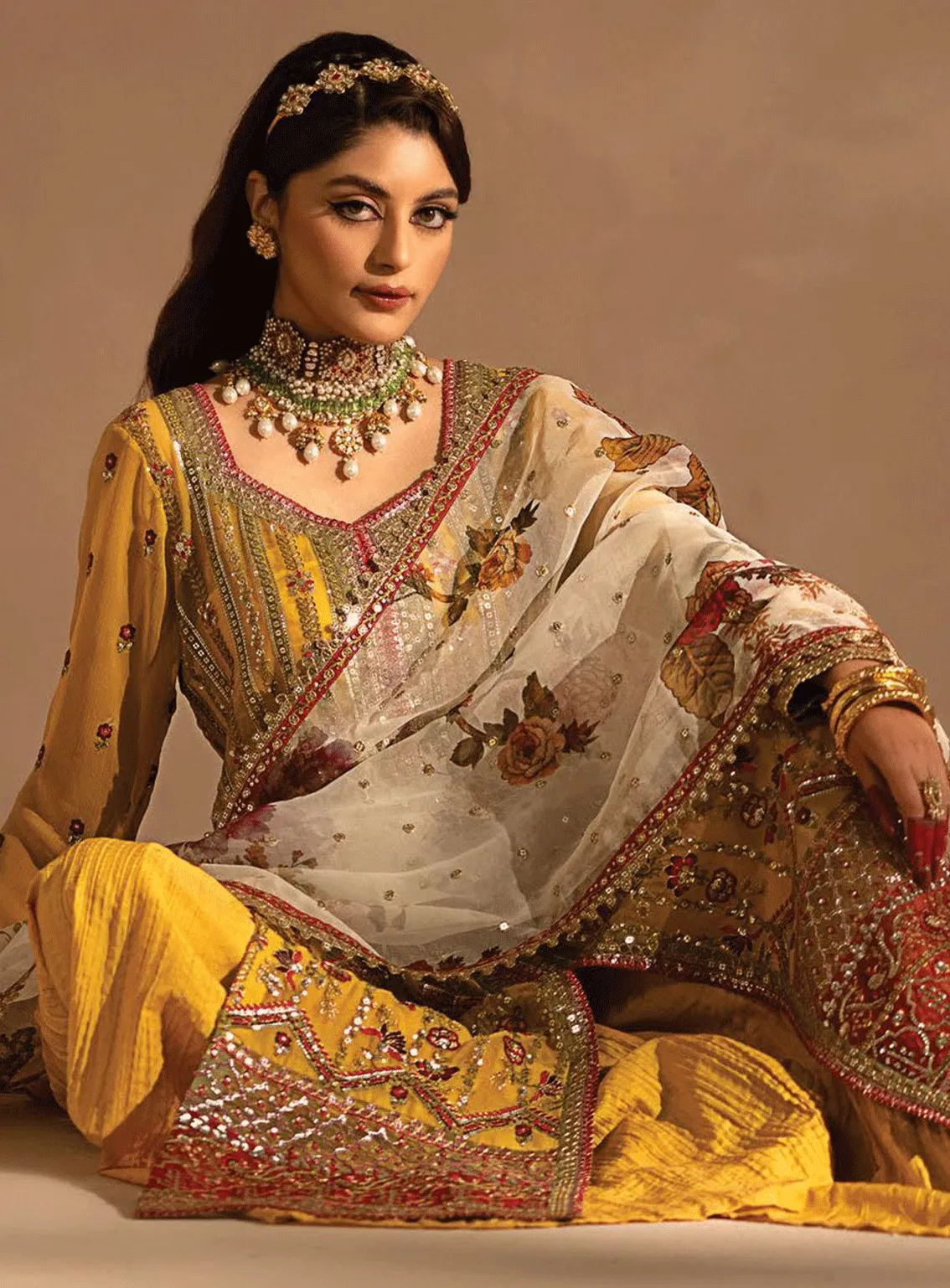 Nayab By Myeesha Embroidered Chiffon Unstitched 3 Piece Suit - MY23NF 05 PUKHRAJ