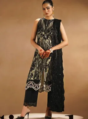 Nayab By Myeesha Embroidered Net Unstitched 3 Piece Suit - MY23NF 06 SIYAAH