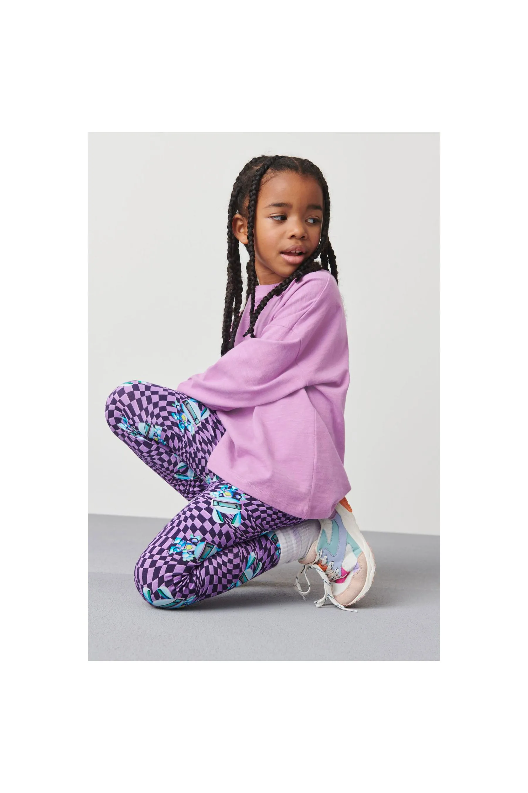 NEXT Leg Digi Check Chara Leggings Jersey Bottoms Multicolor Girl Leggings