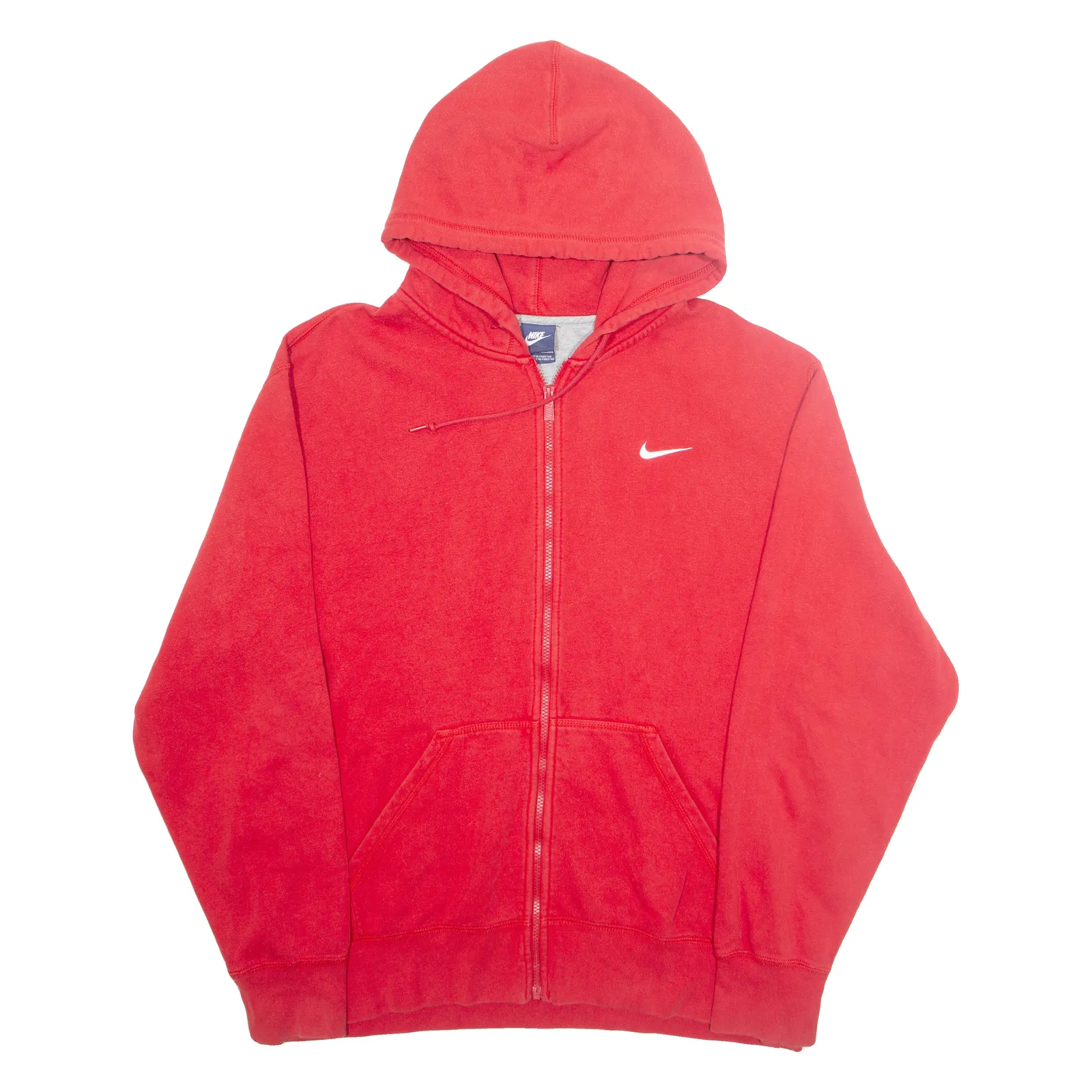 NIKE Mens Red Hoodie Full Zip 2XL