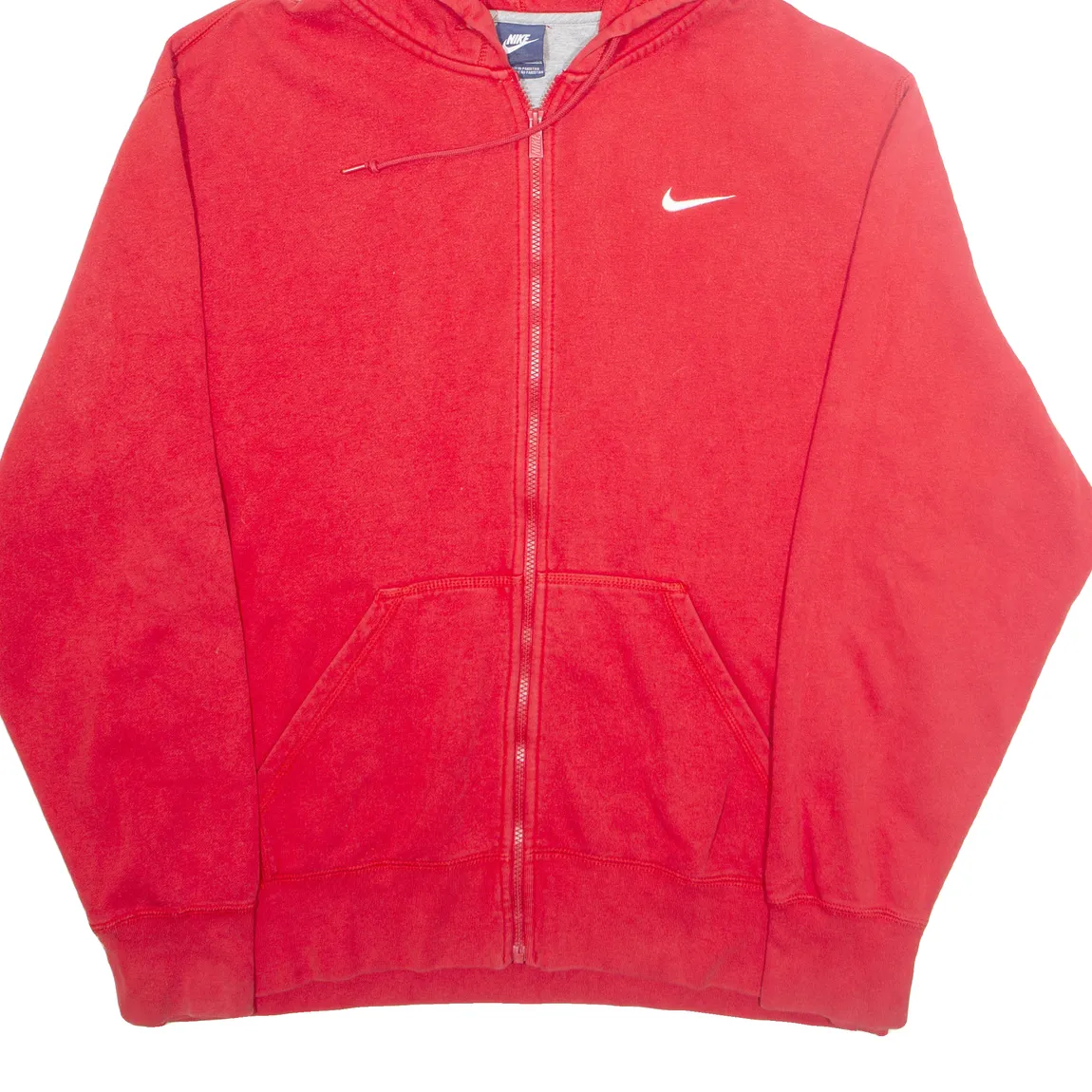 NIKE Mens Red Hoodie Full Zip 2XL