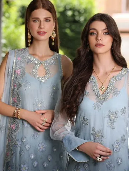 Noor by Saadia Asad Embroidered Chiffon Unstitched 3Pc Suit D-01 LAIRA