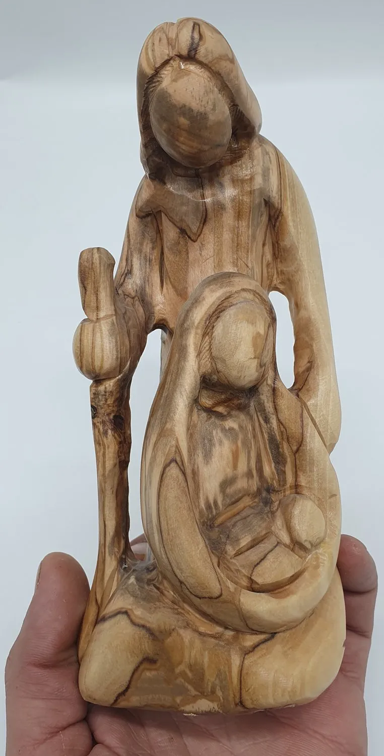 Olive Wood Nativity Figurine Made in the Holy Land - Unique Christmas Gift for Friends and Family