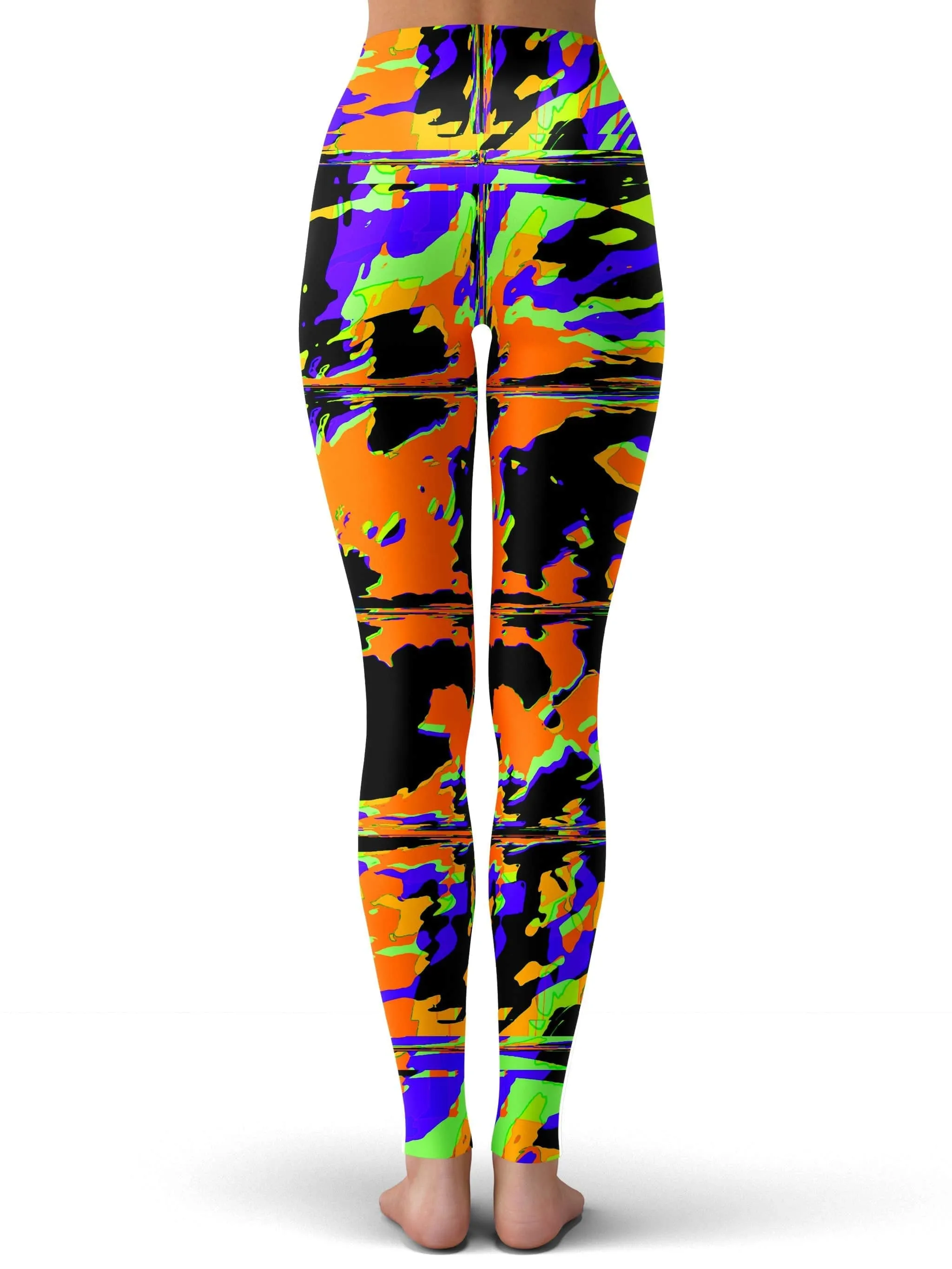 Orange Violet Rave Glitch Leggings