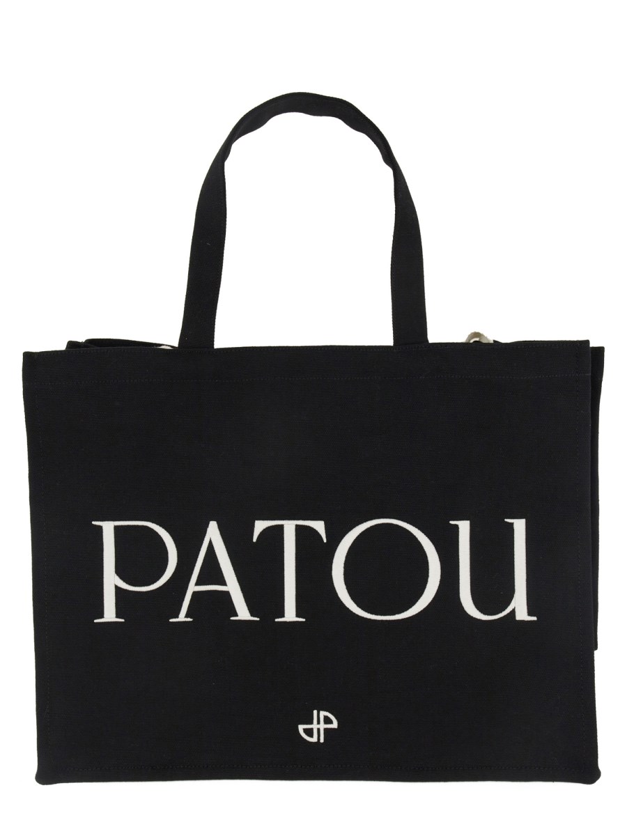 PATOU    LARGE COTTON PATOU TOTE BAG