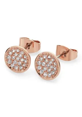 Pavé Full Moon Earrings - Rose Gold