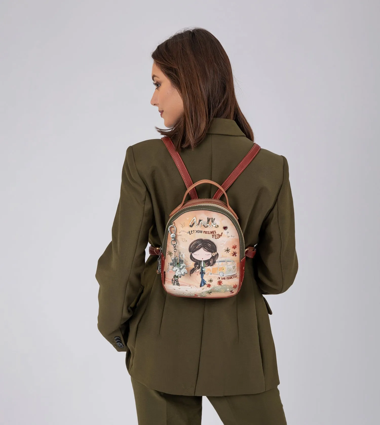 Peace & Love camel small backpack