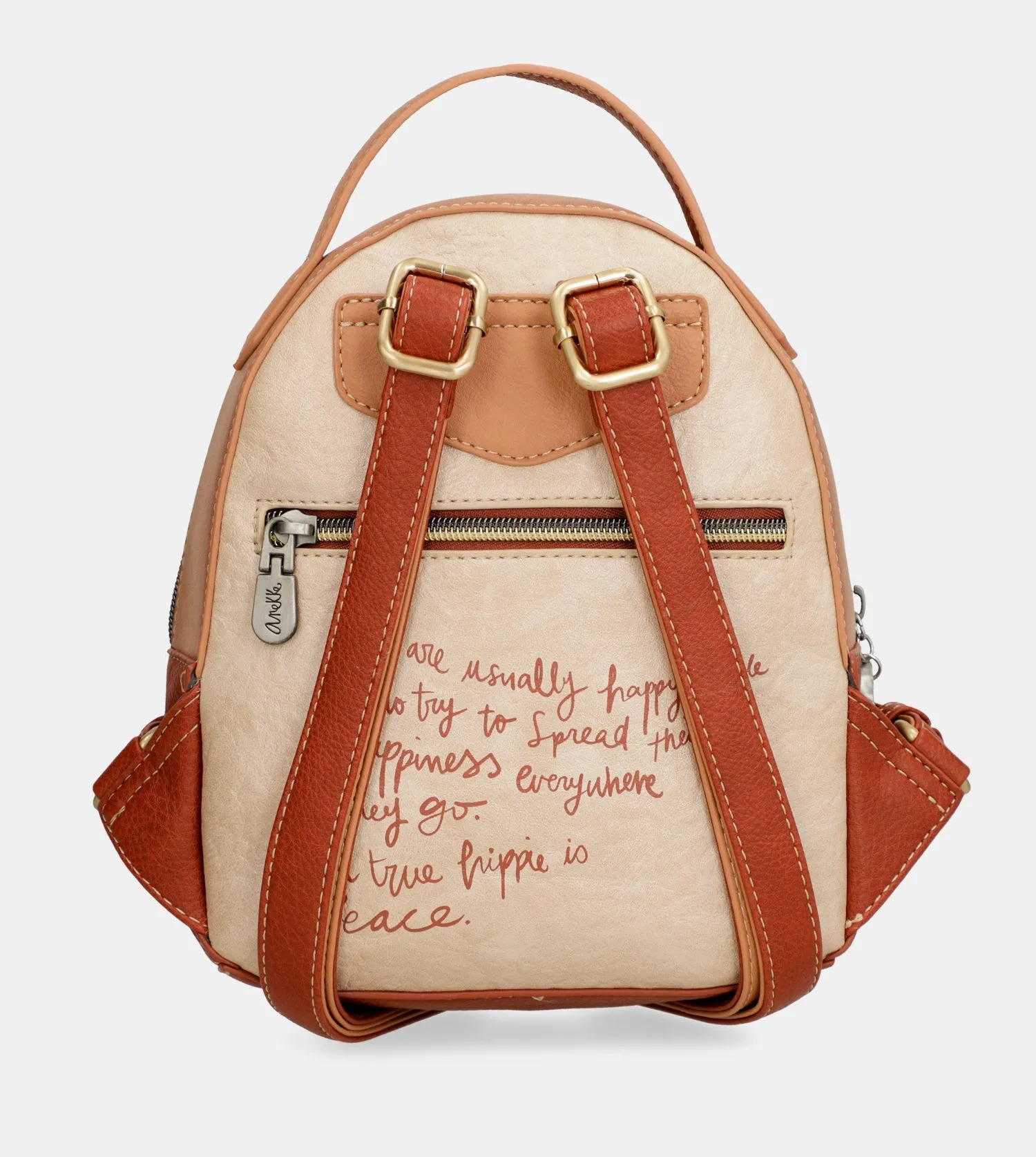 Peace & Love camel small backpack