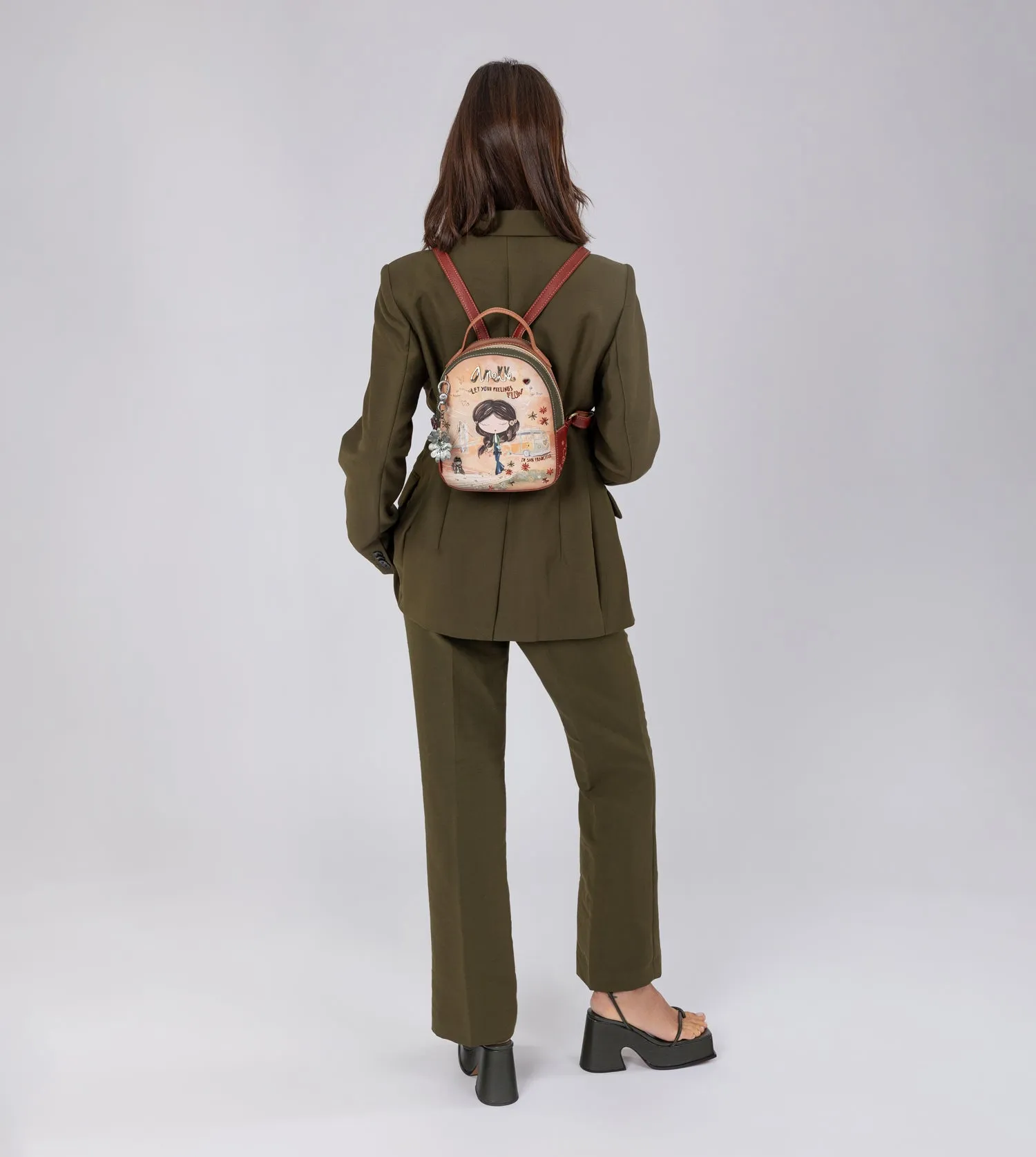 Peace & Love camel small backpack