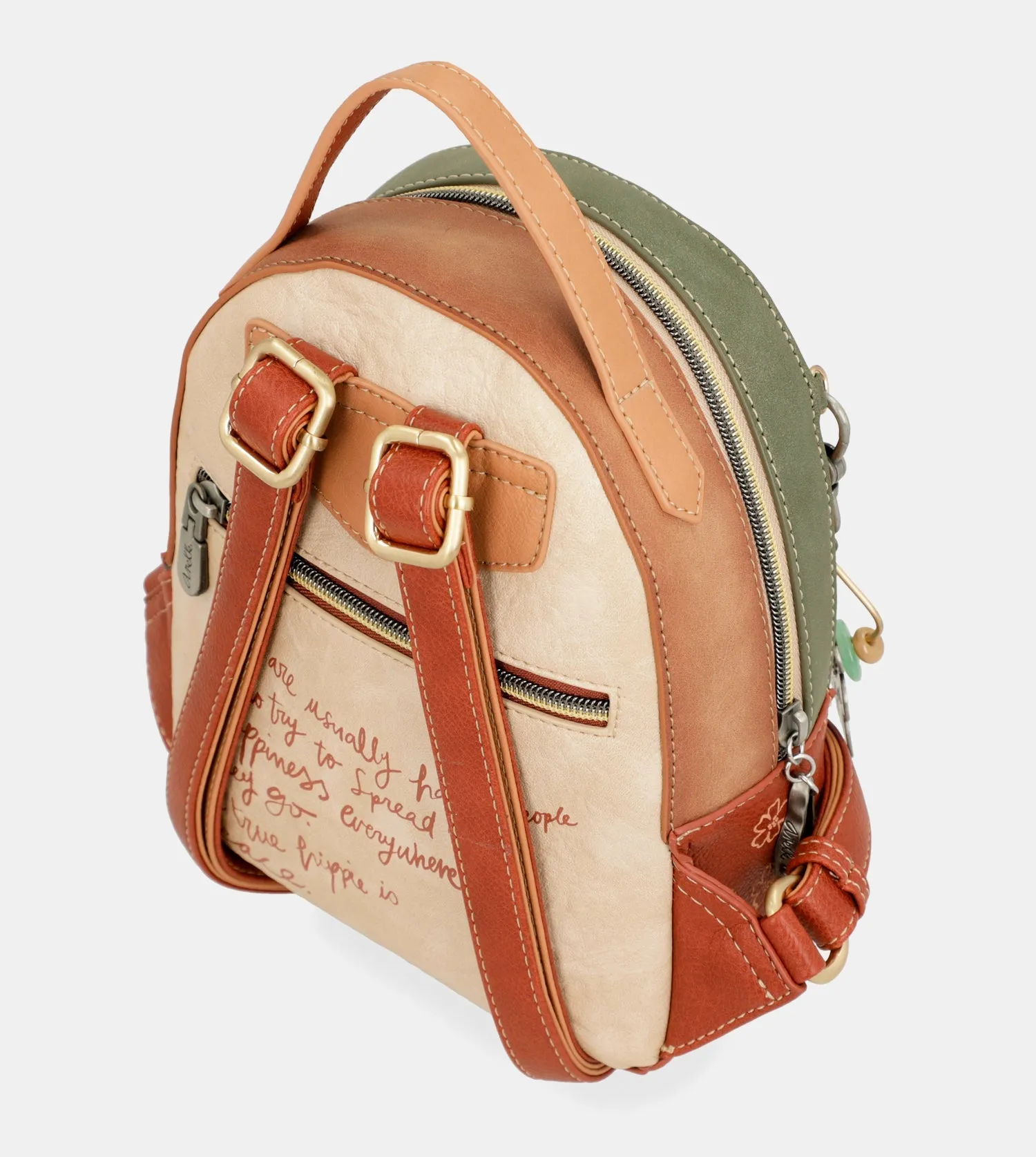 Peace & Love camel small backpack