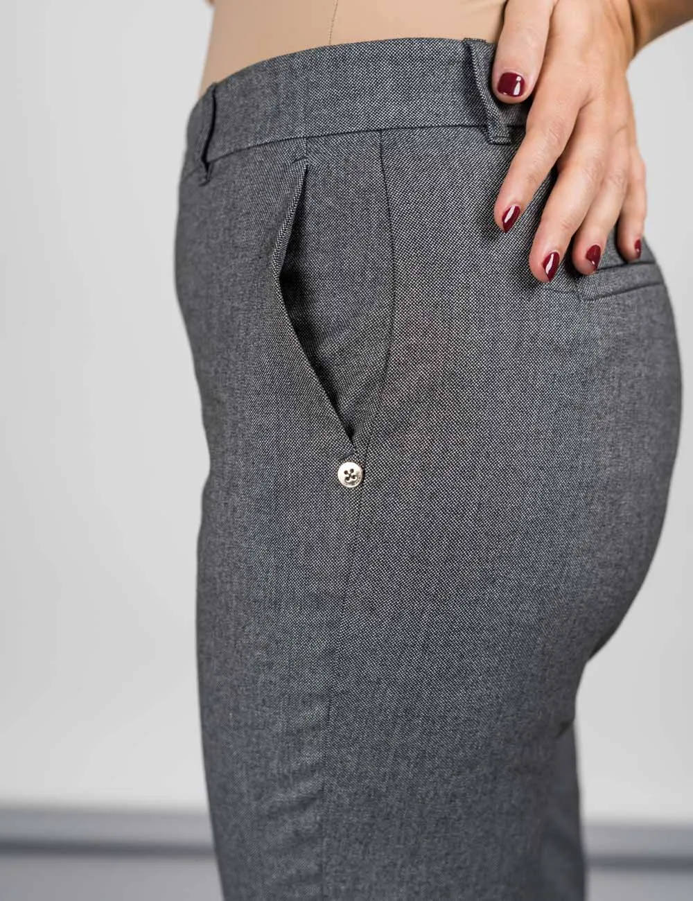 Pennyblack - Pantaloni slim a microfantasia grigio