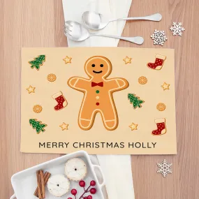 Personalised Christmas Gingerbread Placemat