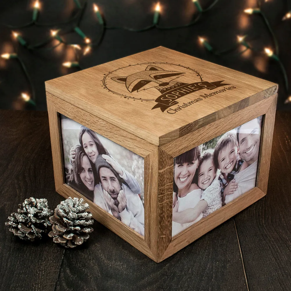 Personalised Woodland Raccoon Christmas Memory Box