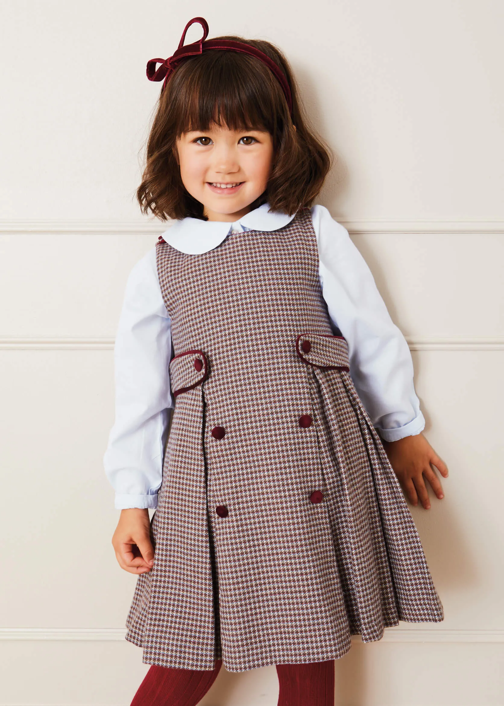 Peter Pan Collar Long Sleeve Blouse in Blue (4-10yrs)