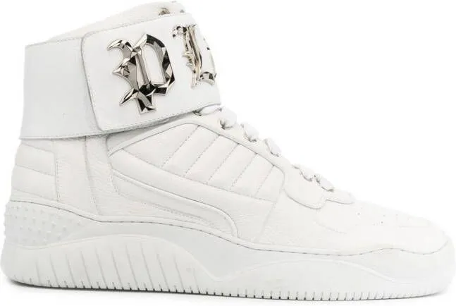 Philipp Plein logo high-top sneakers White