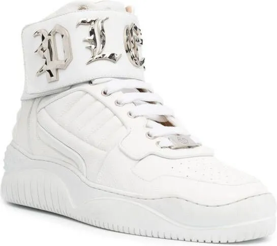 Philipp Plein logo high-top sneakers White