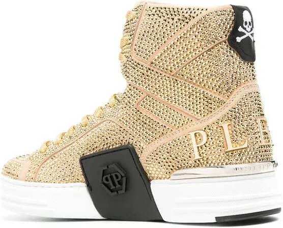 Philipp Plein studded high-top sneakers Gold