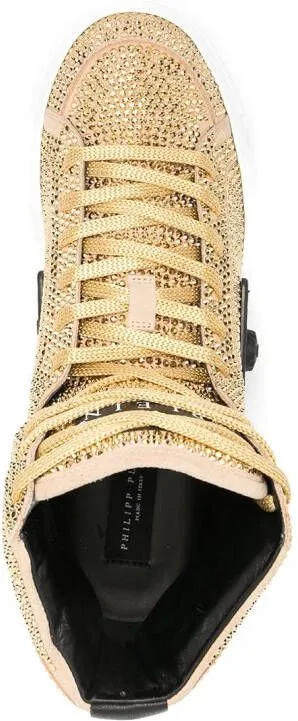 Philipp Plein studded high-top sneakers Gold