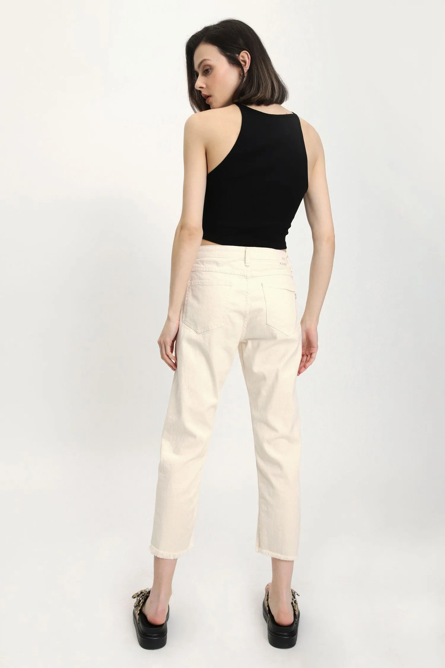 Please - Pantaloni Slim Cropped