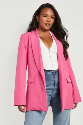 Plus Woven Oversized Pocket Detail Blazer